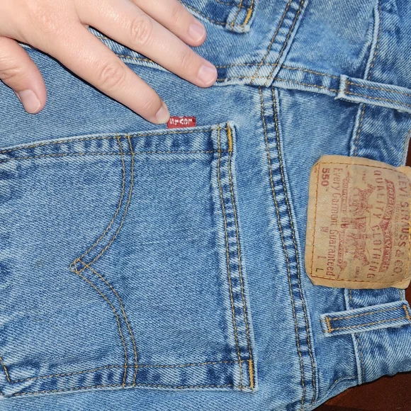 Vintage Levis Jean Shorts 550 Blue Jeans  Cut Off Light Blue Made USA Women's 10 - Picture 10 of 14